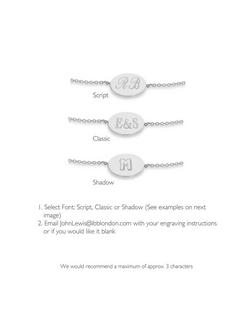 IBB Personalised 9ct Gold Disc Initial Chain Bracelet - view 2, White Gold