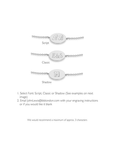 IBB Personalised 9ct Gold Disc Initial Chain Bracelet - view 2, White Gold