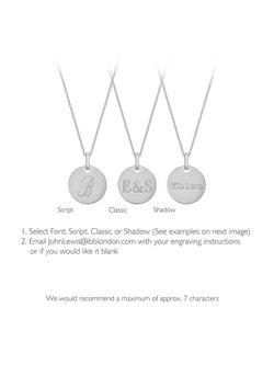 IBB Personalised 9ct Gold Disc Initial Pendant Necklace - view 2, White Gold