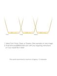 IBB Personalised Small Horizontal Bar Initial Pendant Necklace, Gold