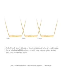IBB Personalised Small Horizontal Bar Pendant Necklace - view 2, Gold