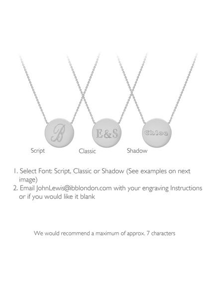 IBB Personalised Round Disc Pendant Necklace - view 2, Silver