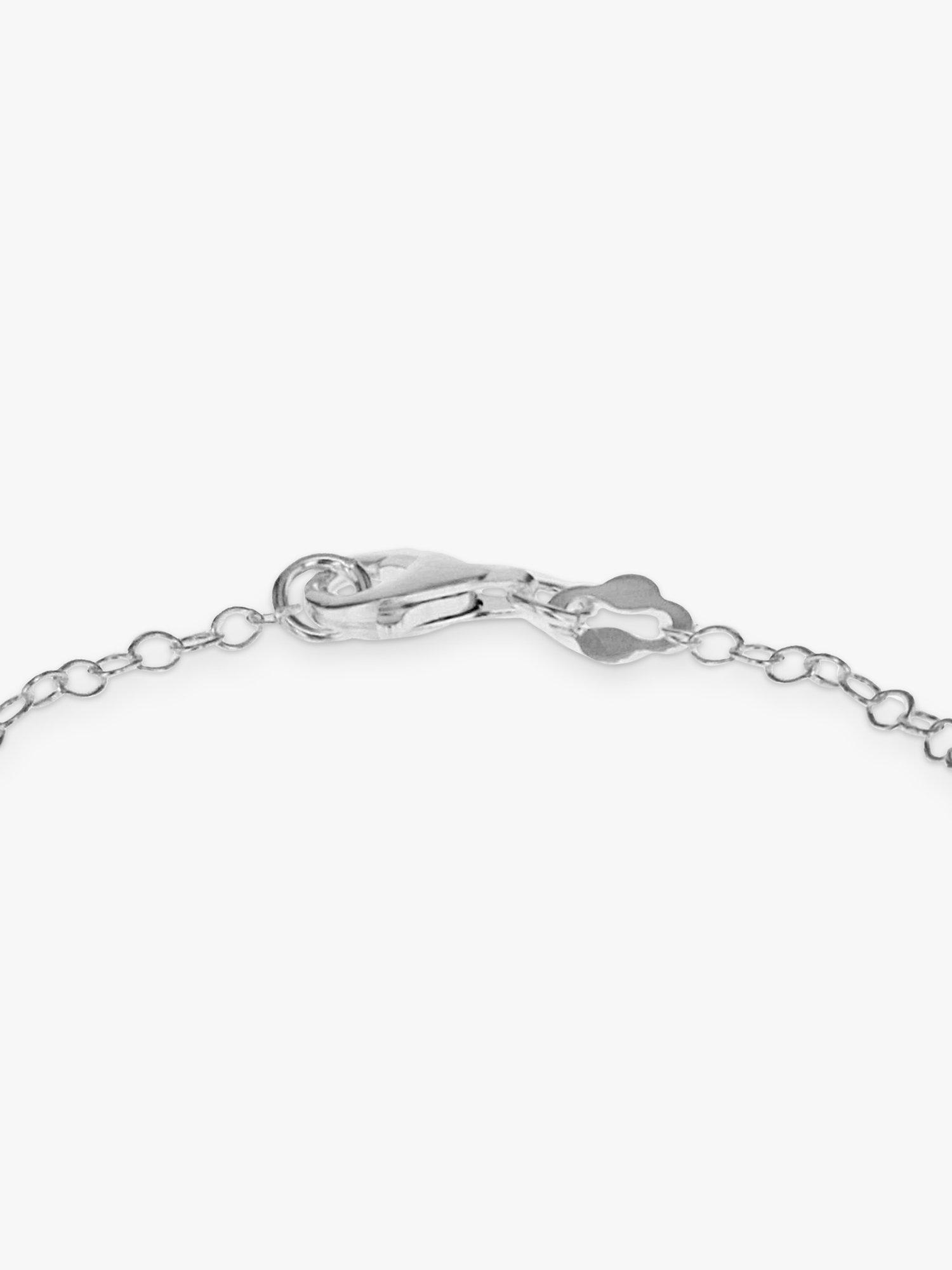 Product image 6 of 6, which shows IBB Personalised Sterling Silver Children's ID and Cubic Zirconia Heart Bracelet, Silver