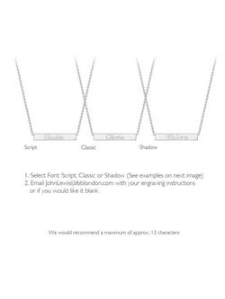 IBB Personalised Small Horizontal Bar Initial Pendant Necklace, Silver - view 2, Silver