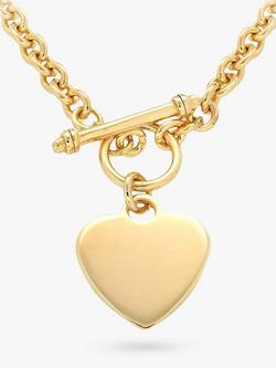 IBB Personalised Chunky Chain Heart Necklace, Gold, Gold