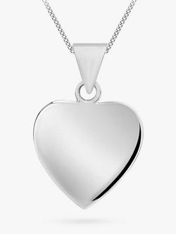 IBB Personalised Sterling Silver Heart Necklace, Silver, Silver
