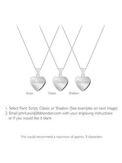 IBB Personalised Sterling Silver Heart Necklace, Silver - view 2, Silver