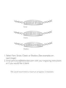 IBB Personalised Sterling Silver Children's Oval ID Belcher Bracelet, Silver - view 2, Silver