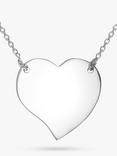 IBB Personalised Sterling Silver Drawn Heart Necklace, Silver