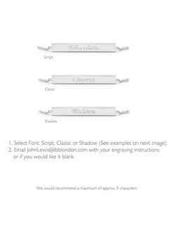 IBB Personalised 9ct Gold Bar Initial Chain Bracelet - view 2, White Gold