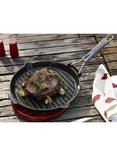 STAUB Cast Iron Round Grill Pan, Black, Dia.27cm