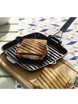 STAUB Cast Iron Square Grill Pan, Black, 24cm - view 2, Black