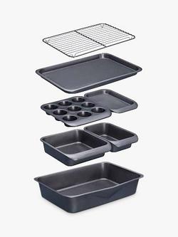 Masterclass Non-Stick Stacking Bakeware Set, 7 Pieces, Grey