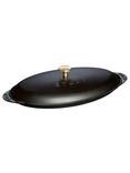 STAUB Cast Iron Covered Fish Pan, Black, 31cm