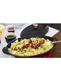 STAUB Cast Iron Covered Fish Pan, Black, 31cm - view 2, Black