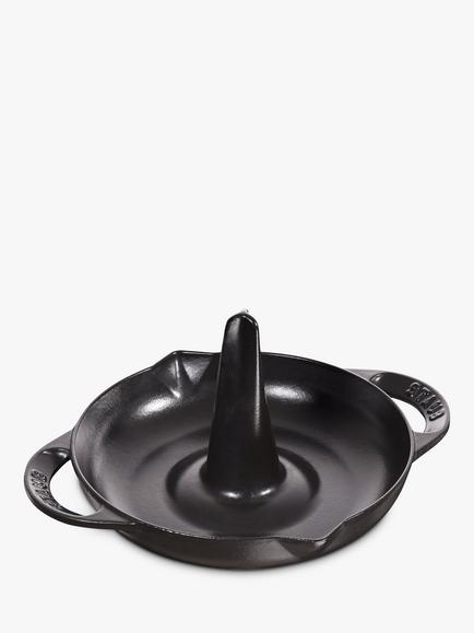 STAUB Cast Iron Vertical Chicken Roaster, Black, 24cm, Black