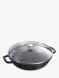 STAUB Cast Iron Wok with Lid Set, Black, 30cm