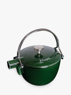 STAUB Cast Iron 5 Cup Teapot and Serving Pot, 1.1L, Basil