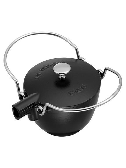 STAUB Cast Iron 5 Cup Teapot and Serving Pot, 1.1L - view 2, Black