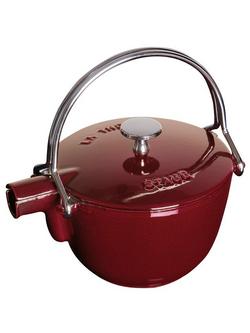 STAUB Cast Iron 5 Cup Teapot and Serving Pot, 1.1L, Grenadine