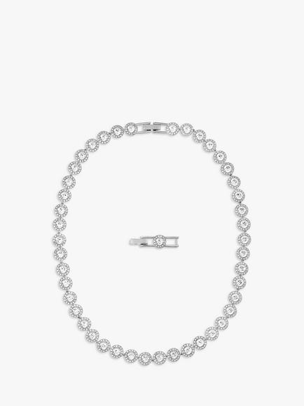 Swarovski Angelic Round Crystal Collar Necklace, Silver/Clear