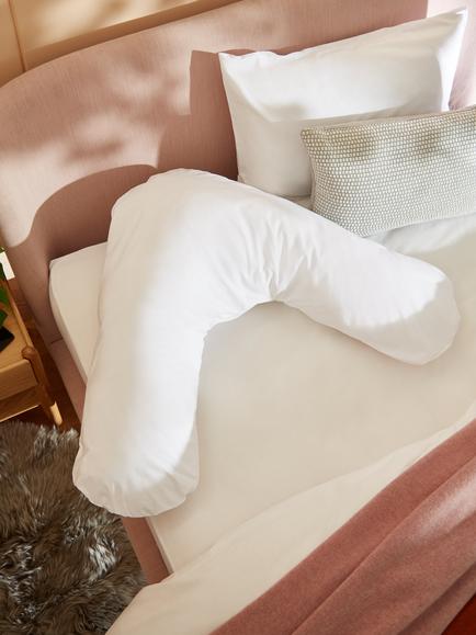 John Lewis Specialist Synthetic Carefree Comfort Teflon V-Shaped Support Pillow, Soft - view 2, White