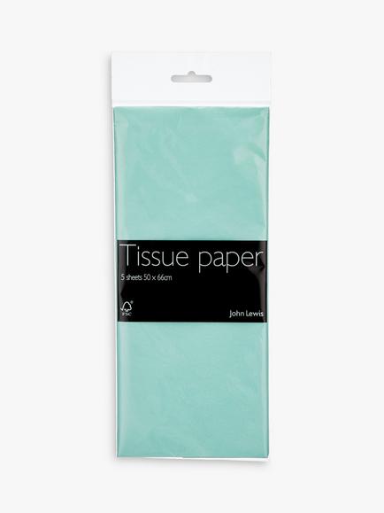 John Lewis Tissue Paper, 5 Sheets, Mint, Mint