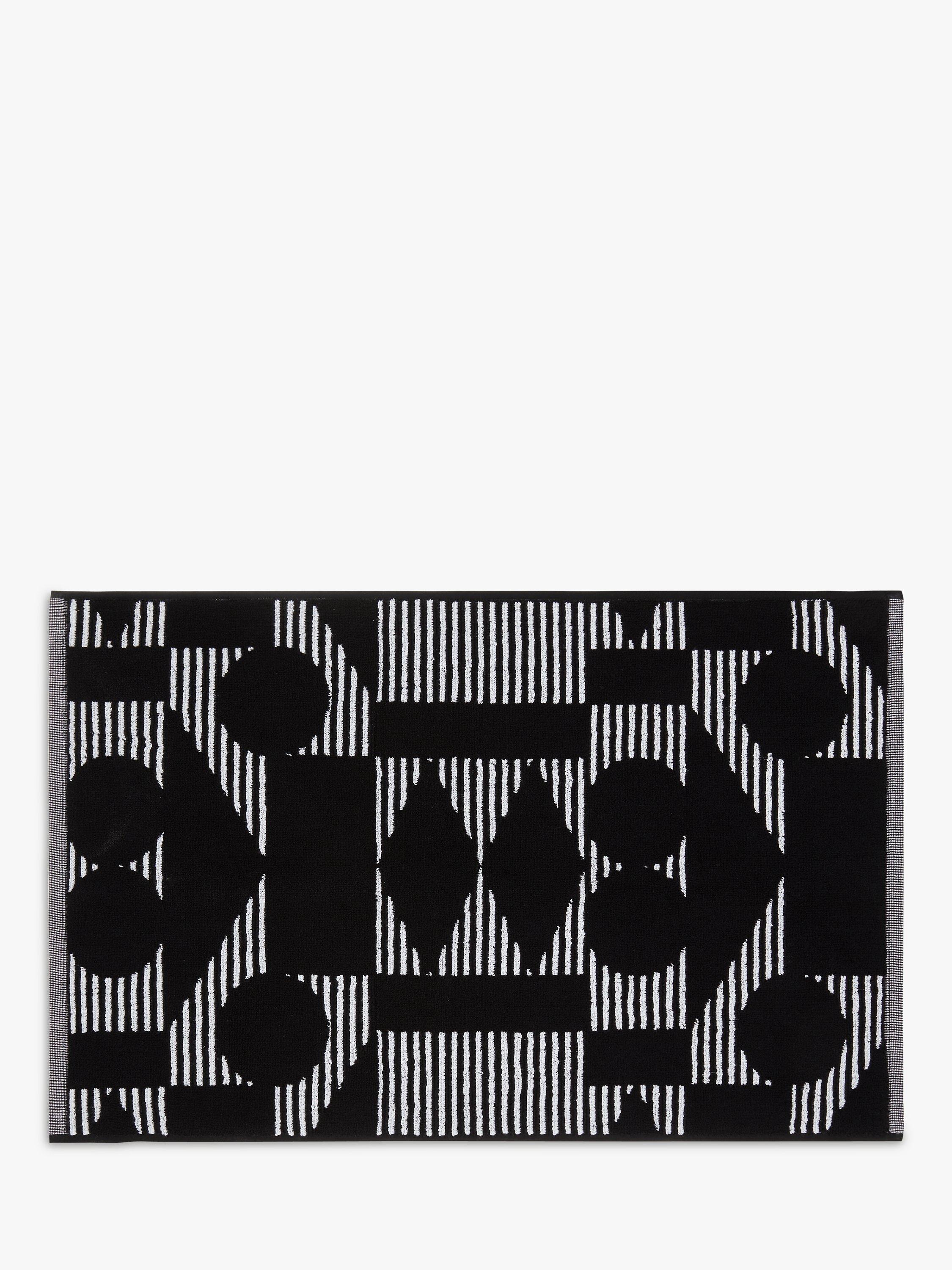 PATTERNITY + John Lewis Reflect Organic Cotton Bath Mat, Black/White