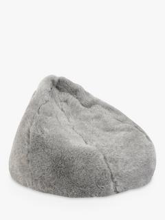 John Lewis Faux Fur Bean Bag, Grey