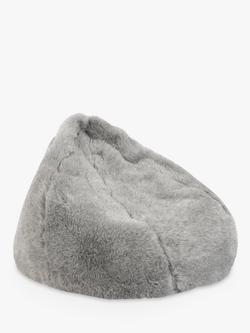 John Lewis Faux Fur Beanbag, Platinum