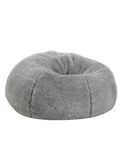 John Lewis Faux Fur Extra Large Beanbag, Platinum