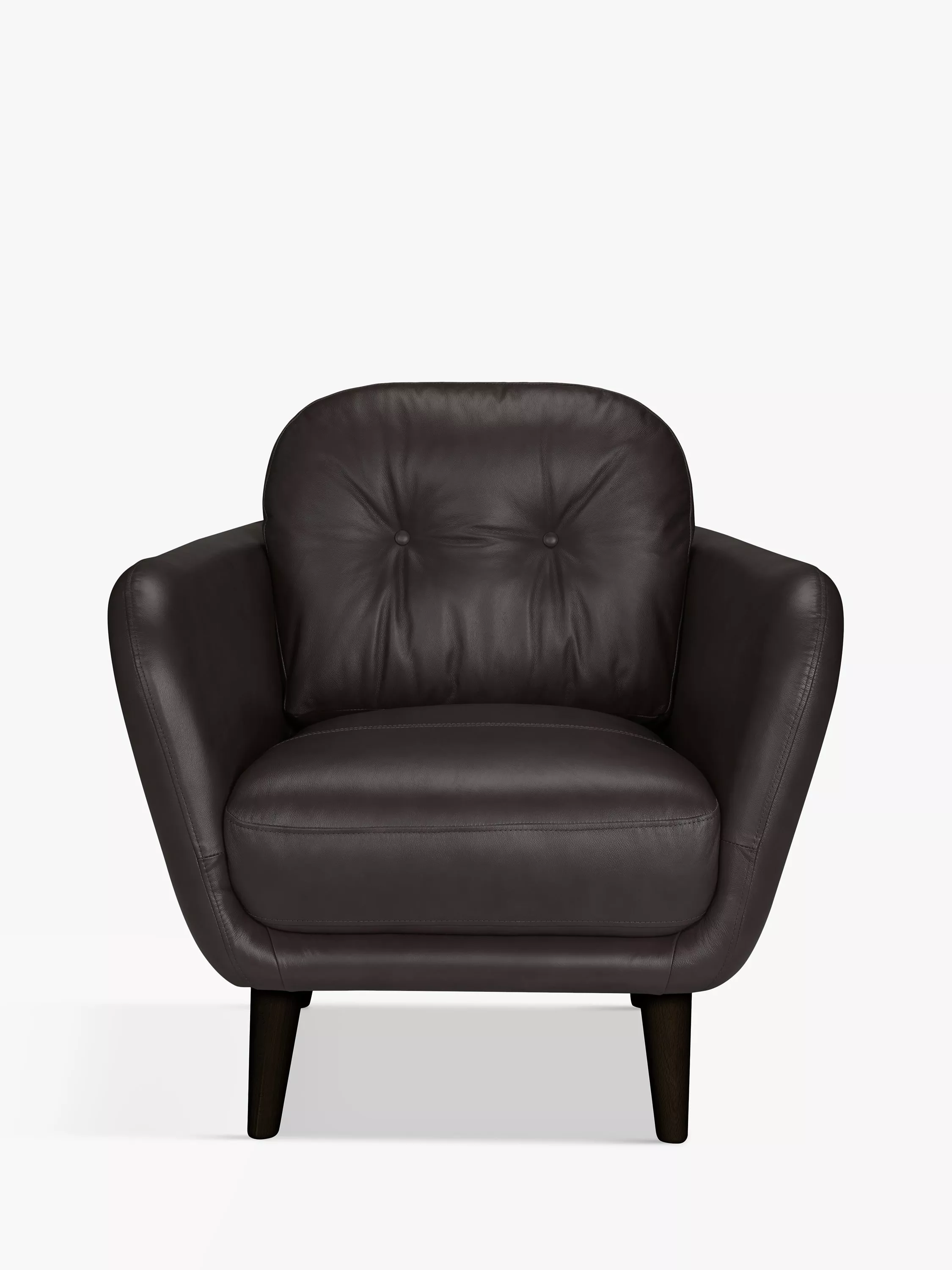 John Lewis Arlo Leather Armchair, Dark Leg
