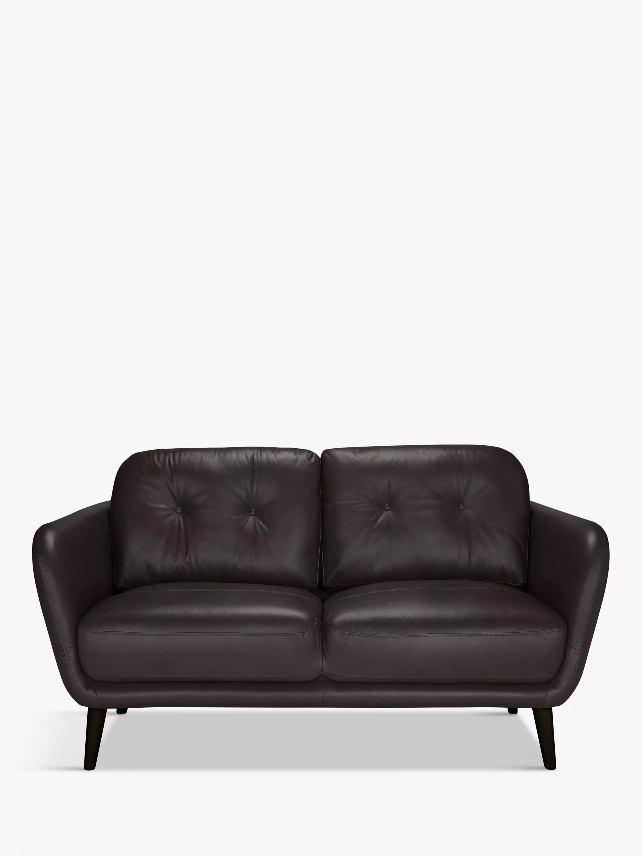 John Lewis Arlo Small 2 Seater Leather Sofa, Dark Leg