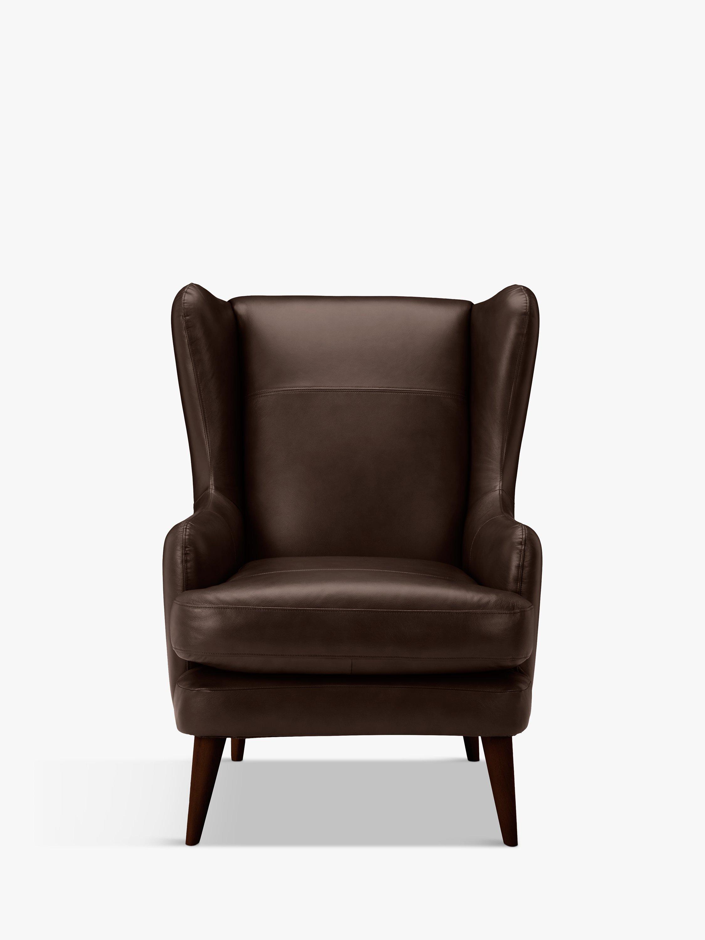 Bergen Range, John Lewis Bergen Leather Armchair, Dark Leg, Contempo Dark Chocolate