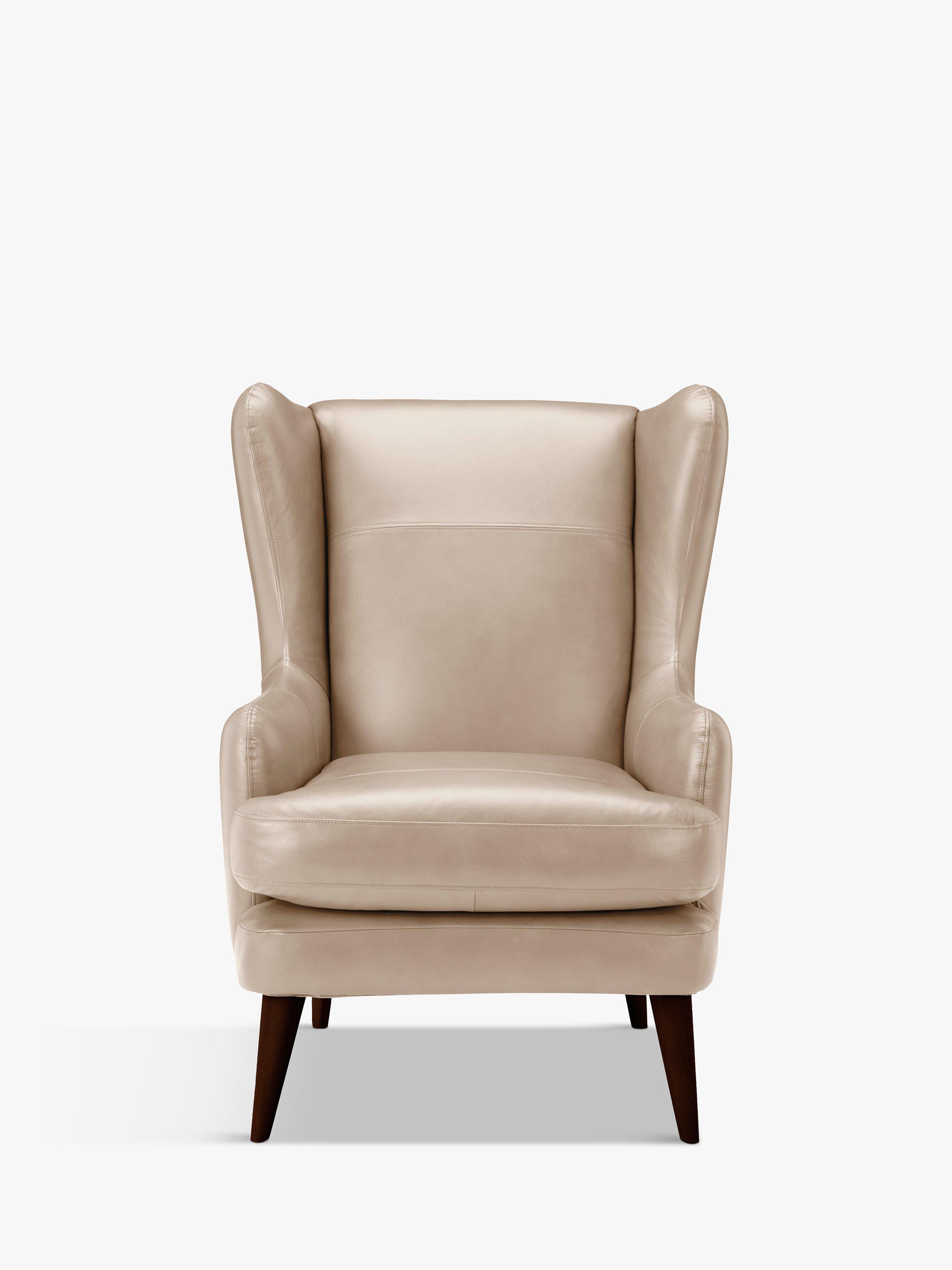 Bergen Range, John Lewis Bergen Leather Armchair, Dark Leg, Nature Putty