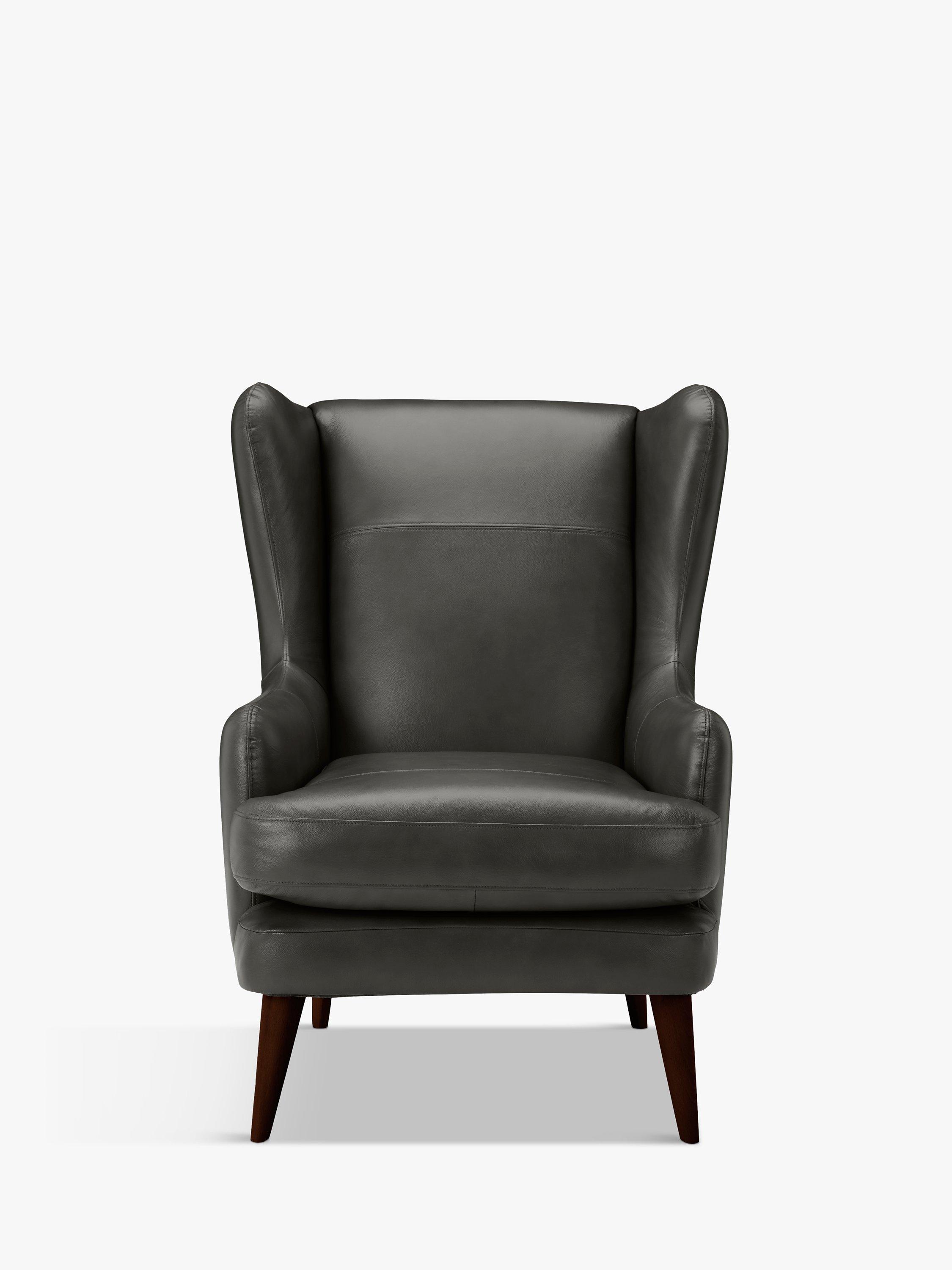 Bergen Range, John Lewis Bergen Leather Armchair, Dark Leg, Winchester Anthracite