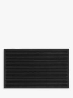 John Lewis Rubber Barrier Scraper Door Mat, Black