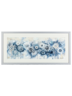 John Lewis Catherine Stephenson Blue Dandelion Embellished Framed Print, 50 x 105cm, Blue