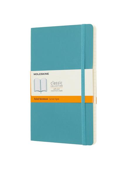 Moleskine Large Soft Cover Ruled Notebook, Blue