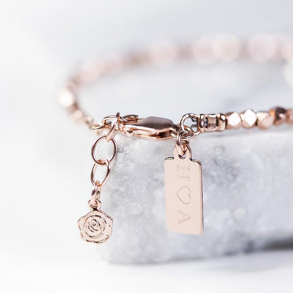 Under the Rose Personalised Nugget Bracelet, Rose Gold