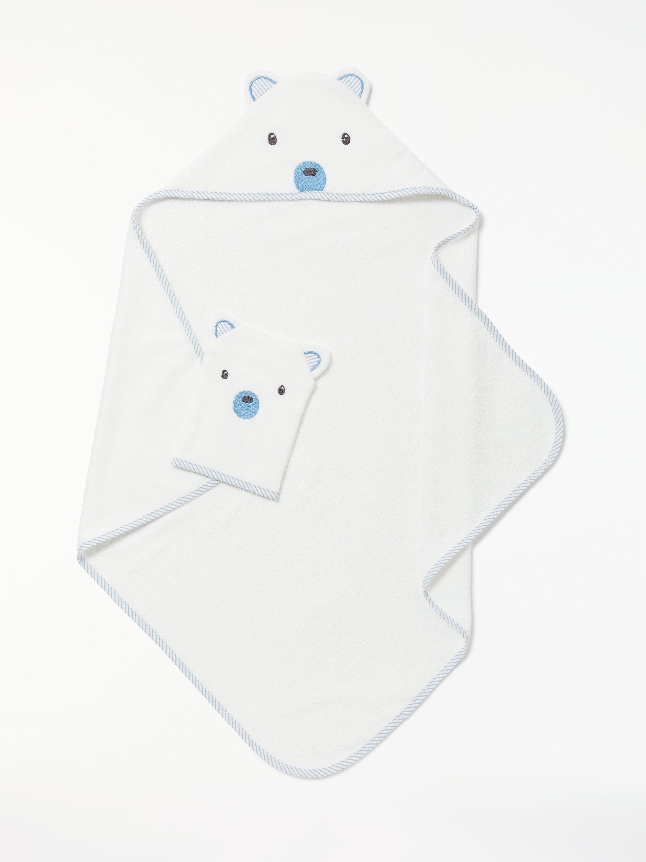 John Lewis Bear Hooded Towel with Mitt