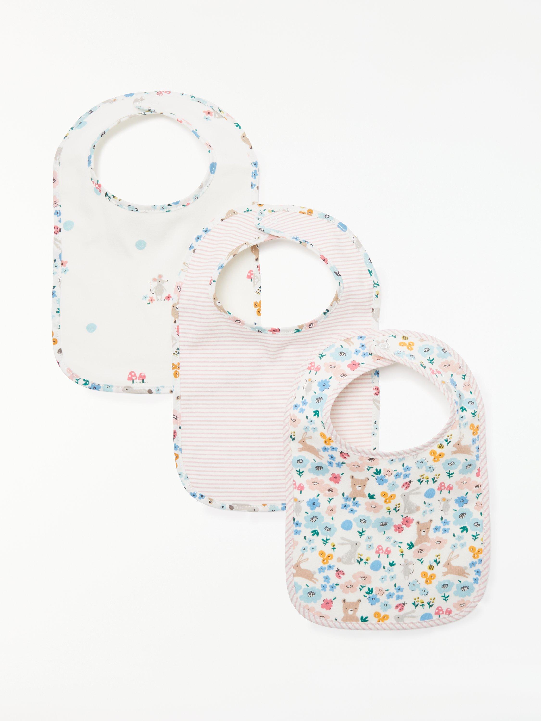 John Lewis & Partners Baby Bunny Bibs, Pack of 3, Multi