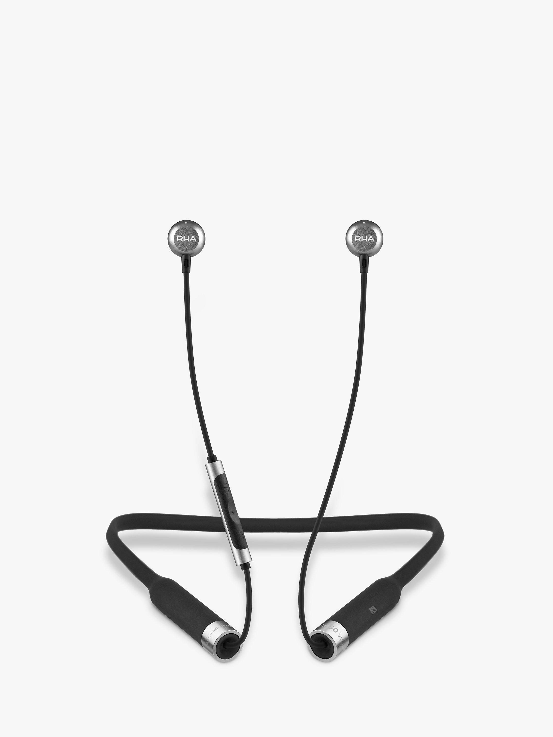 RHA MA650 Wireless Bluetooth NFC In Ear Headphones with High Resolution Audio Mic Remote Black