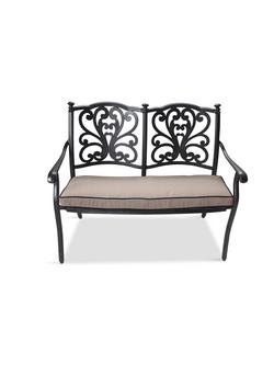 LG Outdoor Devon Bench and Cushion, Bronze, Bronze