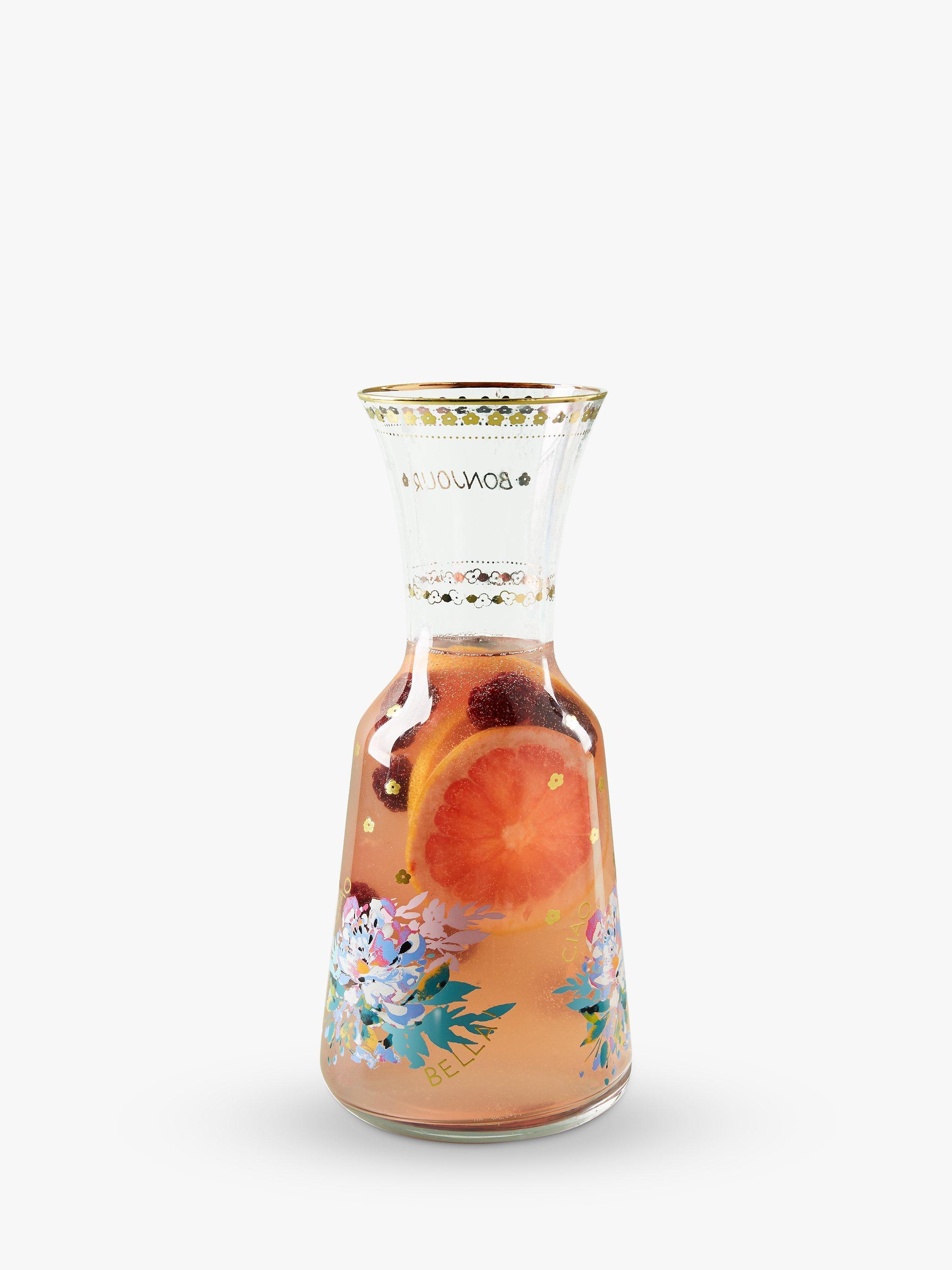 Anthropologie Piac Floral Glass Carafe, 1.7L