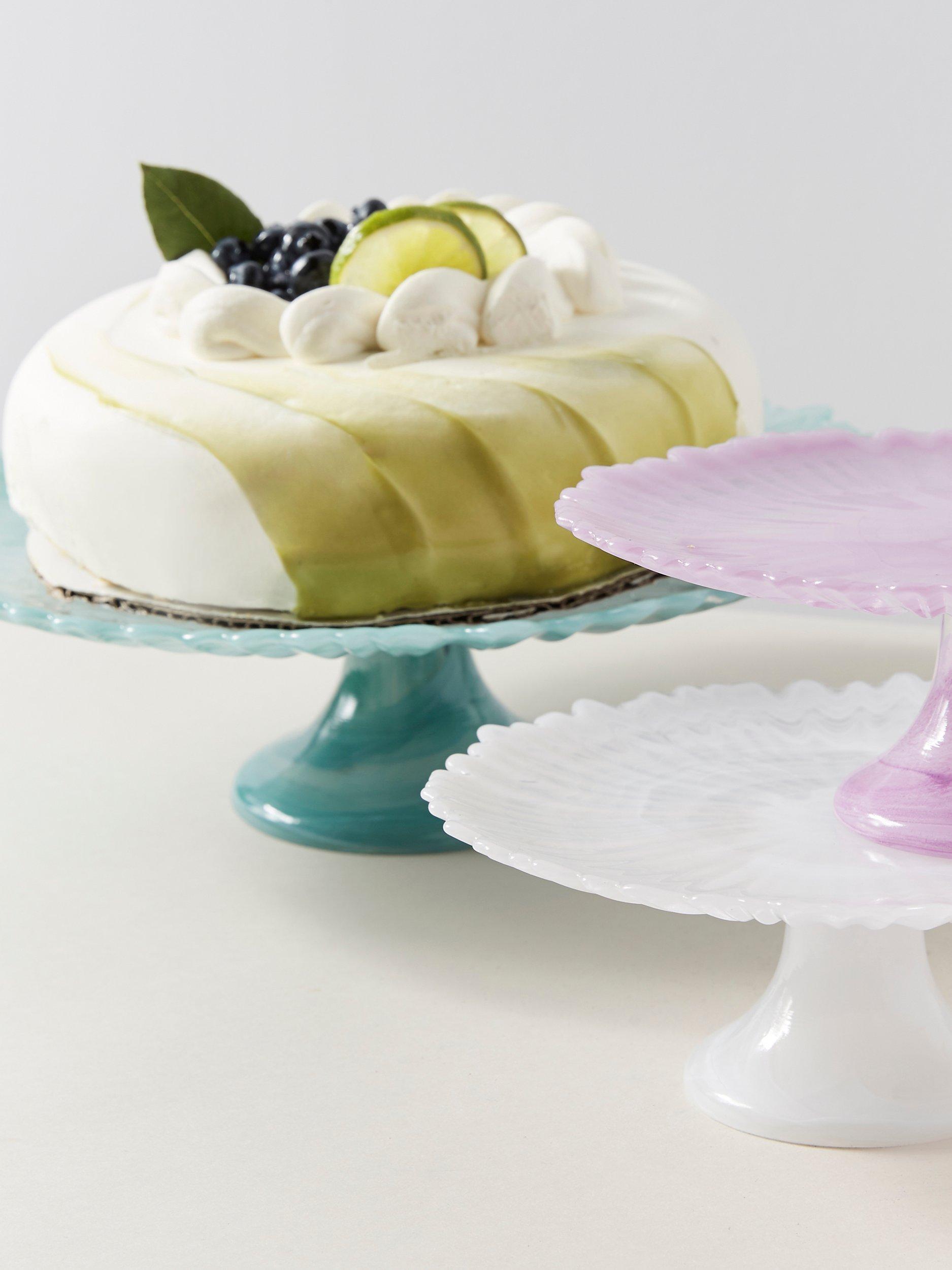 Alma Cake Stand【新品 未使用】 Anthropologie Alma Large Glass Cake Stand, Blue, Dia.33cm