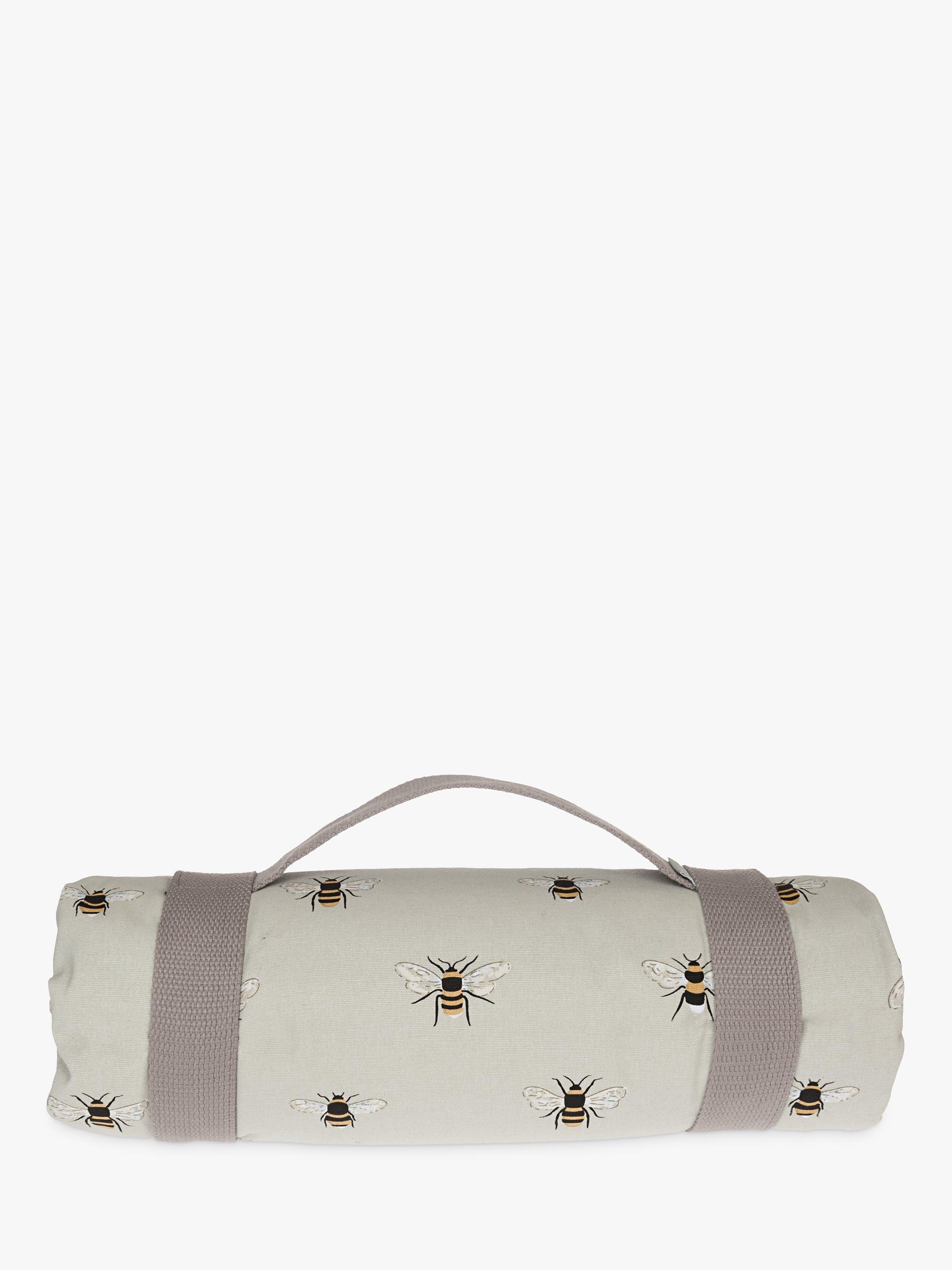 Sophie Allport Bees Picnic Rug, Pale Green/Multi