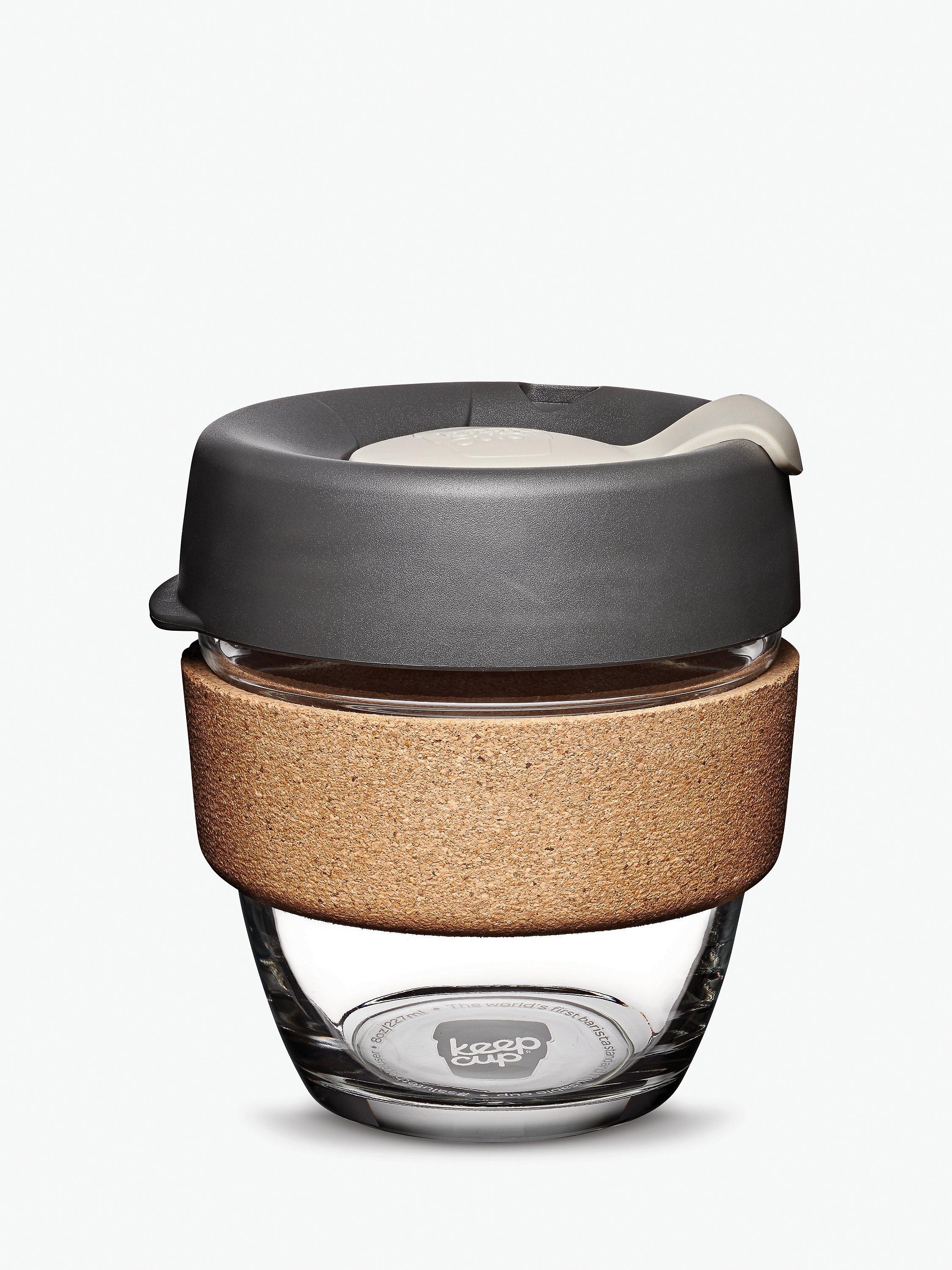 KeepCup Cork Brew Reusable 8oz Glass Coffee Cup / Travel Mug, 227ml