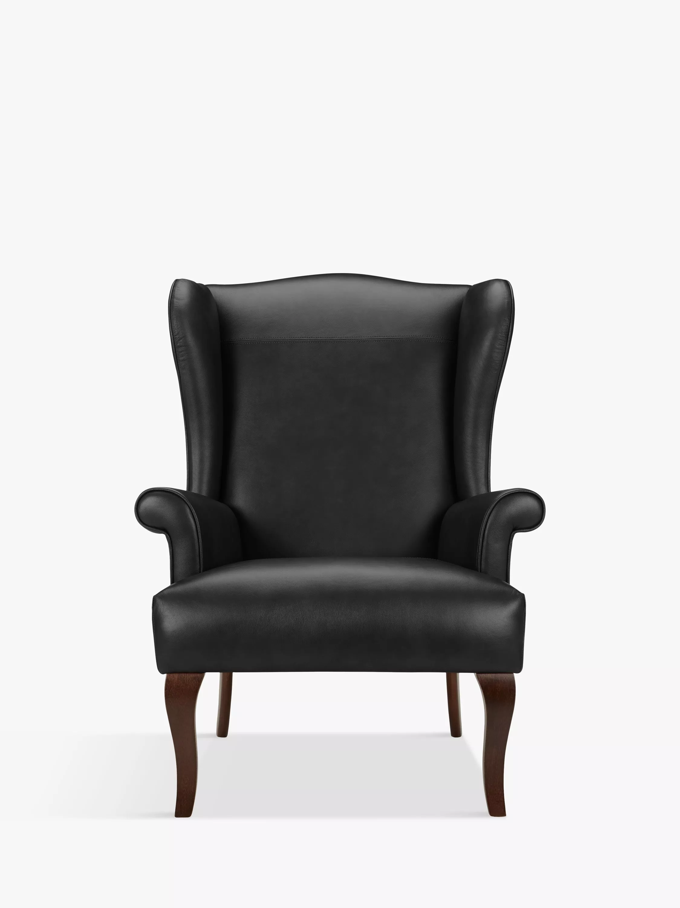 John Lewis Shaftesbury Leather Wing Chair, Dark Leg