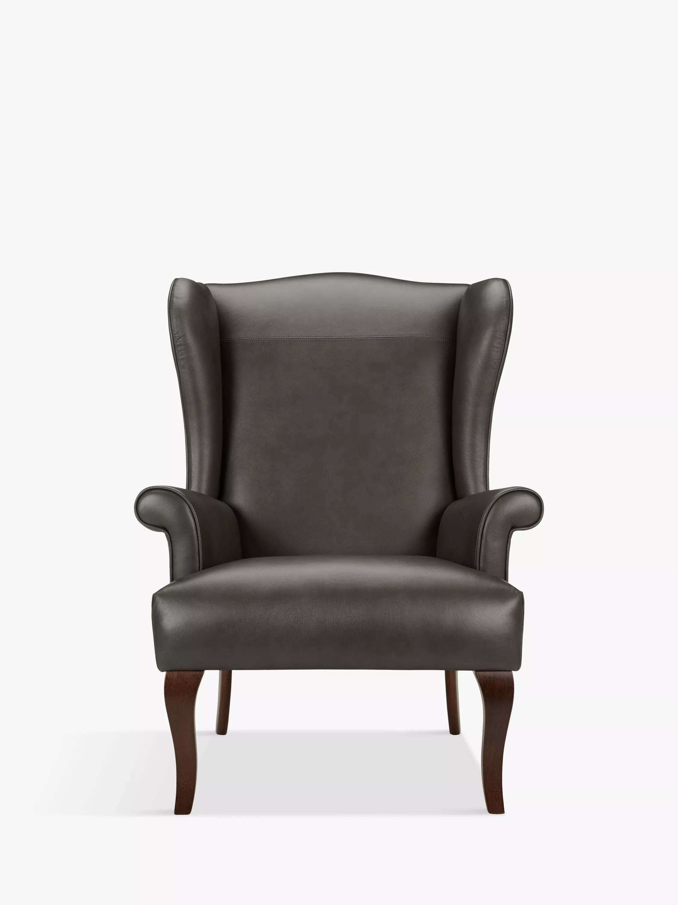 John Lewis Shaftesbury Leather Wing Chair, Dark Leg